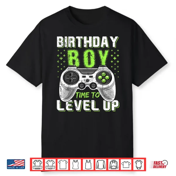 Birthday Boy Time To Level Up Video Game Birthday Gift Boys Shirt