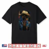 Black Afro American Cowgirl With Cowboy Hat Painting Shirt