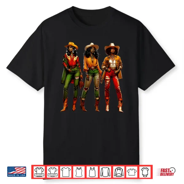 Black Cowgirl Western Rodeo Juneteenth Freedom Texas Women Shirt