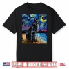Black German Shepherd Starry Night Dog And Moon Art By Aja Shirt