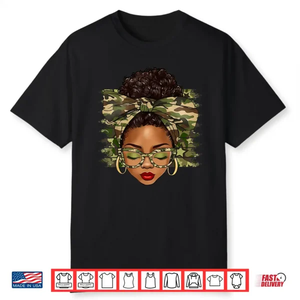 Black History Month Afro Black Women Camo African Pride Shirt