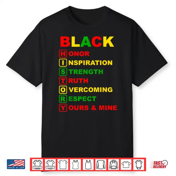 Black History Month Pride Melanin African American Men Women Shirt