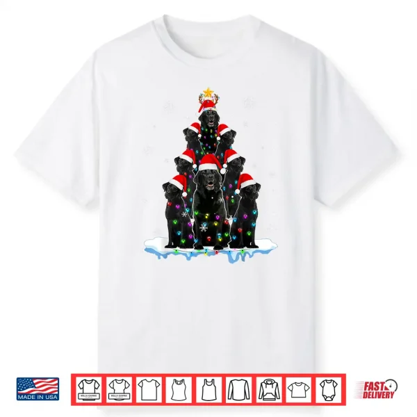 Black Labrador Santa Christmas Tree Lights Xmas Dog Dogmas Shirt