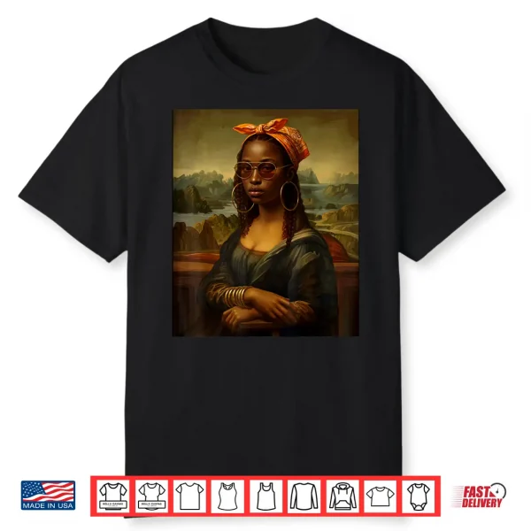 Black Mona Lisa Afro Braids African American Bandana Bangles Shirt
