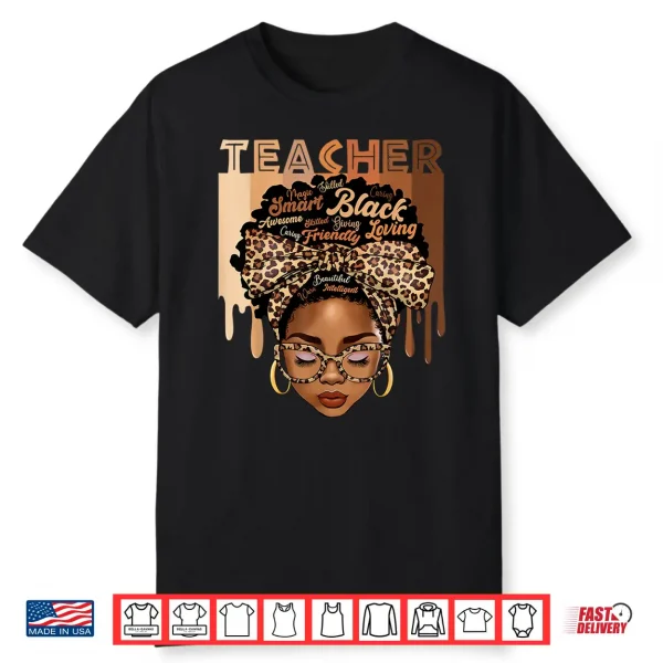 Black Teacher Magic Black History Month Afro Hair Melanin Shirt