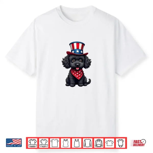 Black Toy Poodle 4Th Of July Patriotic American Shirt