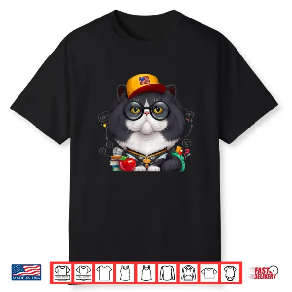 Black & White Persian Cat Schoolkid Back To School Shirt