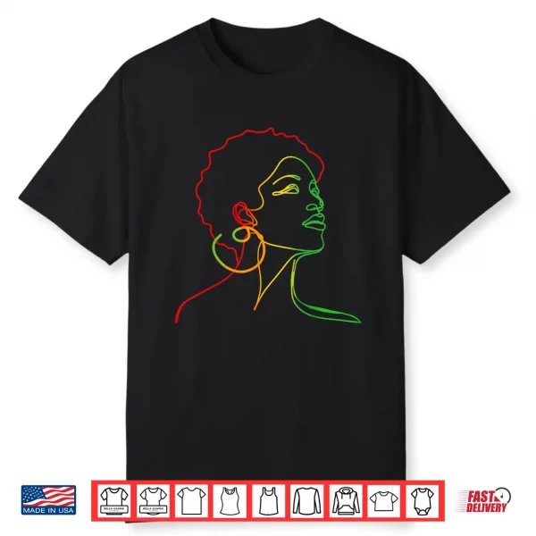 Black Women Juneteenth Face Abstract Art Melanin African Shirt