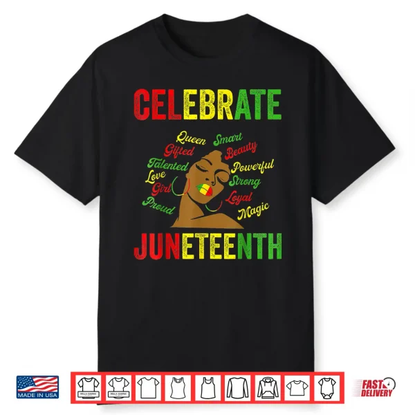 Black Womens Juneteenth Celebrate Indepedence Day Shirt