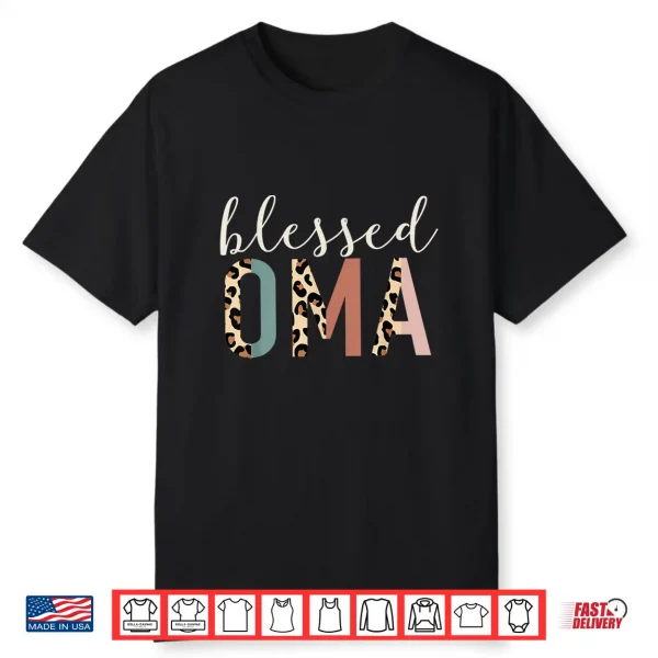 Blessed Oma Cute Leopard Print Shirt