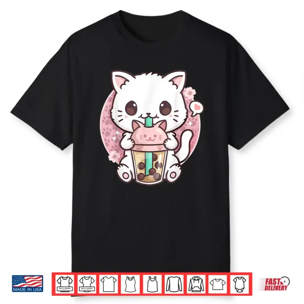 Boba Cat Boba Tea Bubble Tea Kawaii Anime Cat Kawaii Neko Shirt