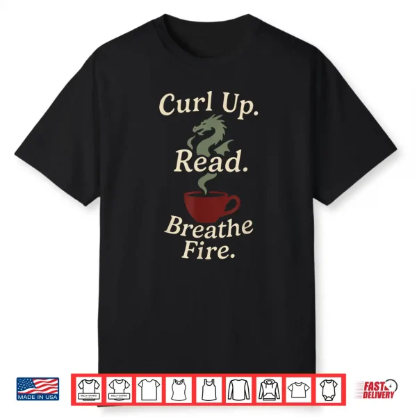 Book Dragon Fantasy Reader Cozy Reading Book Lover Dragon Shirt