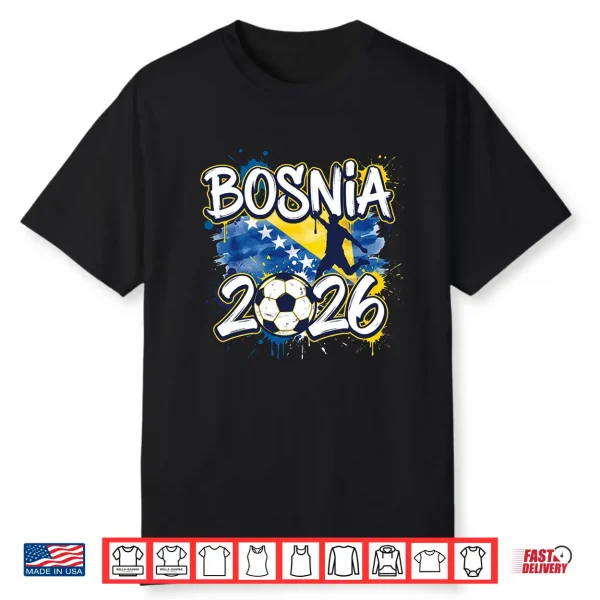 Bosnia Bih 26 Fan Paint Splash Bosniak Flag Graffiti Art Shirt
