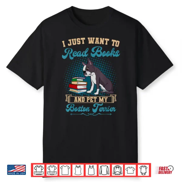 Boston Terrier American Gentleman Bibliophile Book Lover Shirt