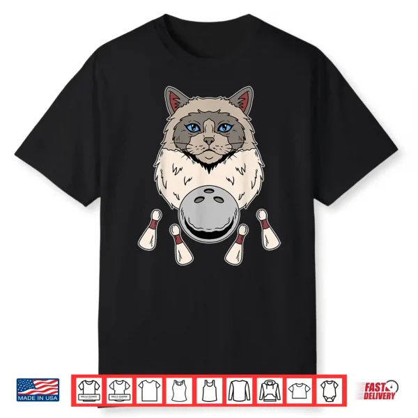 Bowler Funny Ragdoll Cat Bowling Shirt