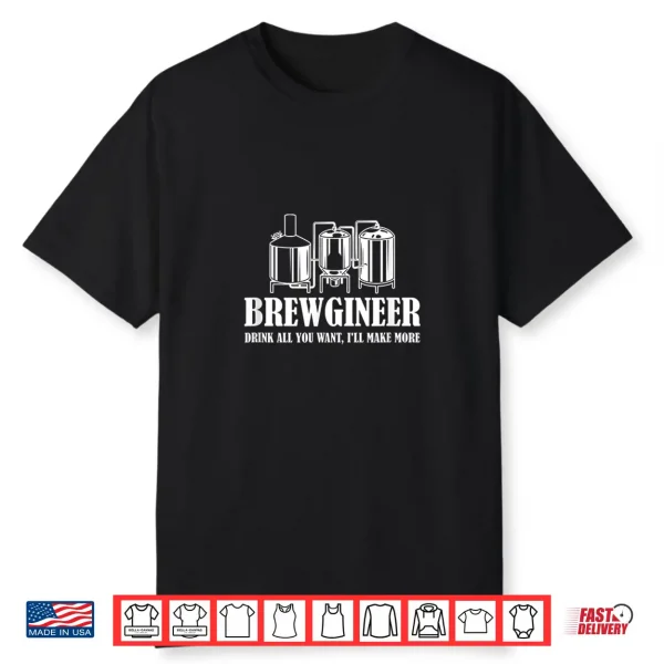Brewgineer Craft Beer Breewing Engineer Shirt