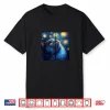 British Shorthair Chonky Cat Starry Night Van Gogh Painting Shirt