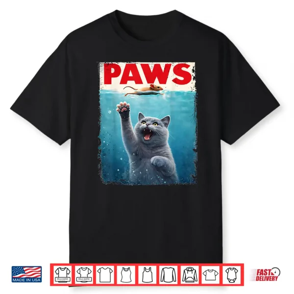 British Shorthair Paws Parody Cat Chasing Mouse Cat Lovers Shirt