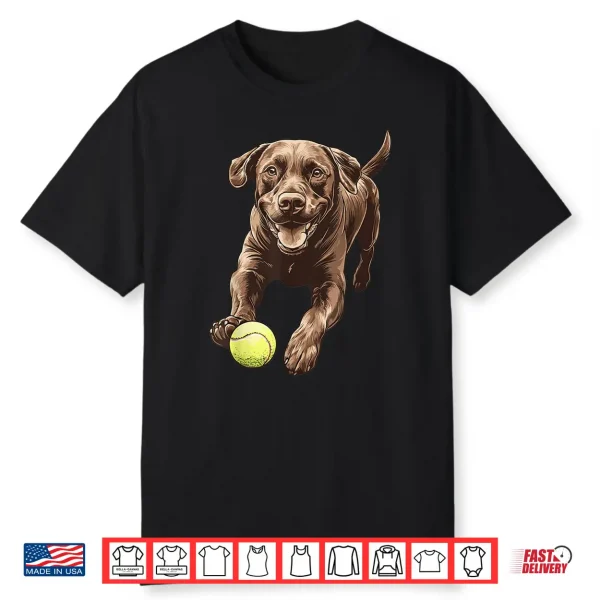 Brown Labrador Chasing Ball Shirt