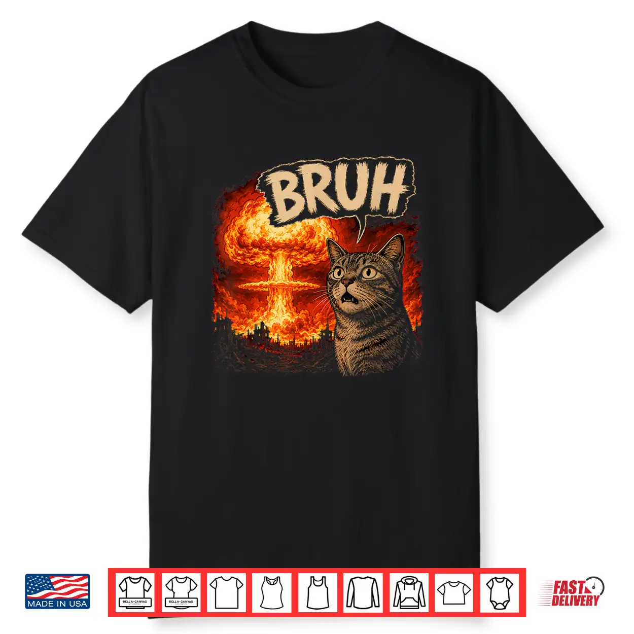 Bruh Cat Meme Funny Kids Meme Slang Trendy Viral Joke Shirt Bruh Cat Meme Funny Kids Meme Slang Trendy Viral Joke Shirt