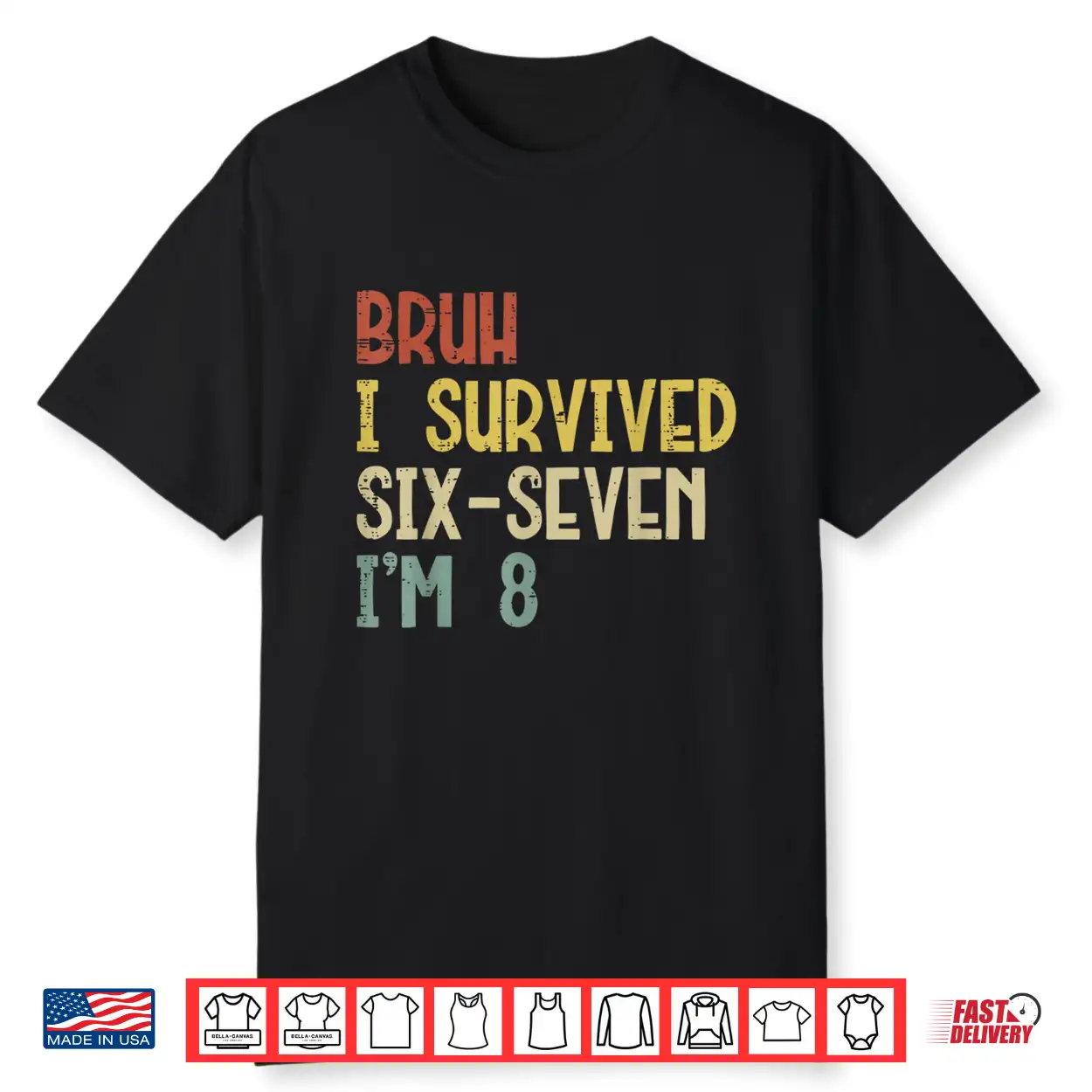 Bruh I Survived 6 7 Im 8 Year Old 8Th Birthday Boys Kids Shirt Bruh I Survived 6 7 Im 8 Year Old 8Th Birthday Boys Kids Shirt