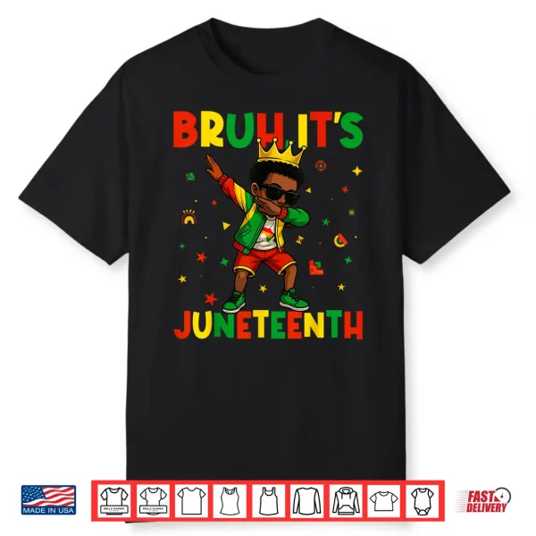 Bruh It’S Juneteenth Dabbing Boys Celebrating Black Freedom Shirt