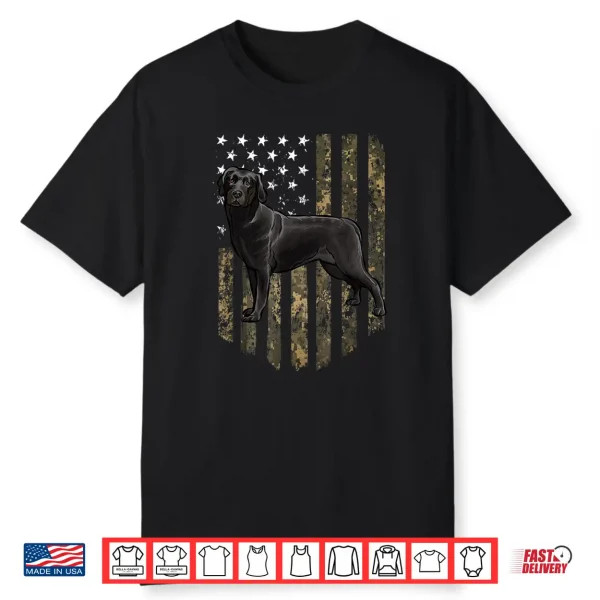 Camo American Flag Black Labrador Retriever 4Th Of July Usa Shirt