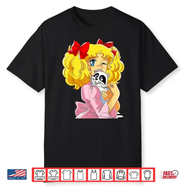 Candy Candy And Raccoon Retro Japanese Vintage 80S Anime Shirt