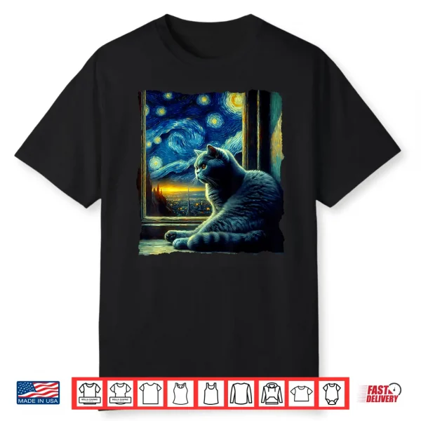 Cat British Shorthair Starry Night British Shorthair Shirt