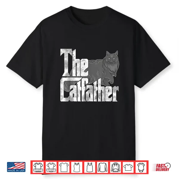 Cat Dad The Catfather Maine Coon Cat Father Kitty Daddy Shirt For Men Women