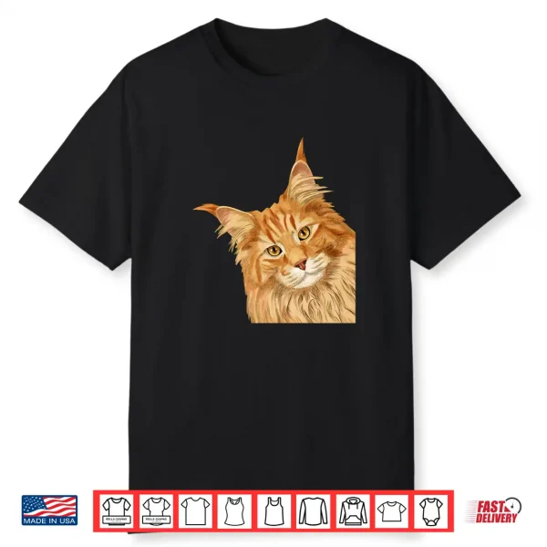 Cat Funny Maine Coon Professional Minimalist Modern Graphic Shirt