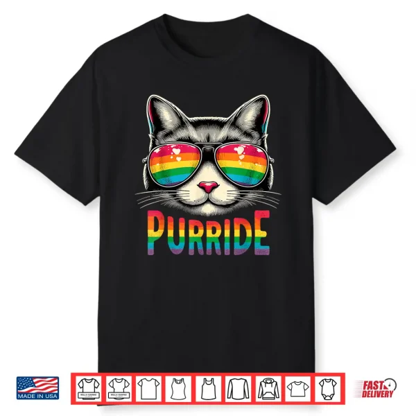 Cat Gay Pride Rainbow Lgbtq Shirt