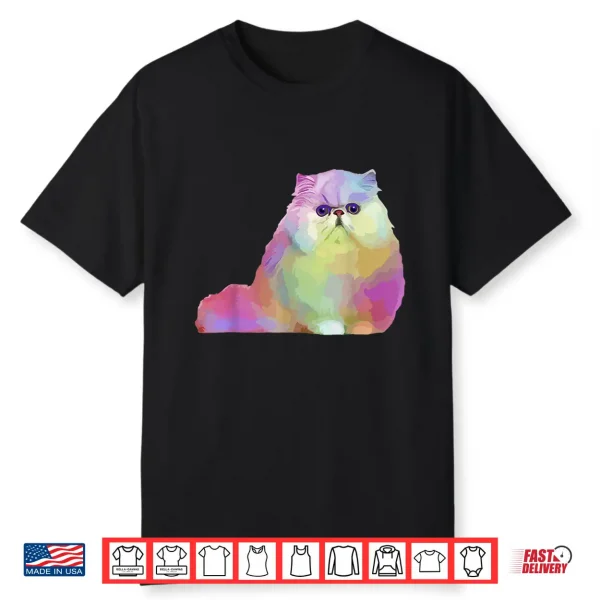 Cat Lover Gifts Persian Cat Womens Colorful Persian Cat Mens Shirt