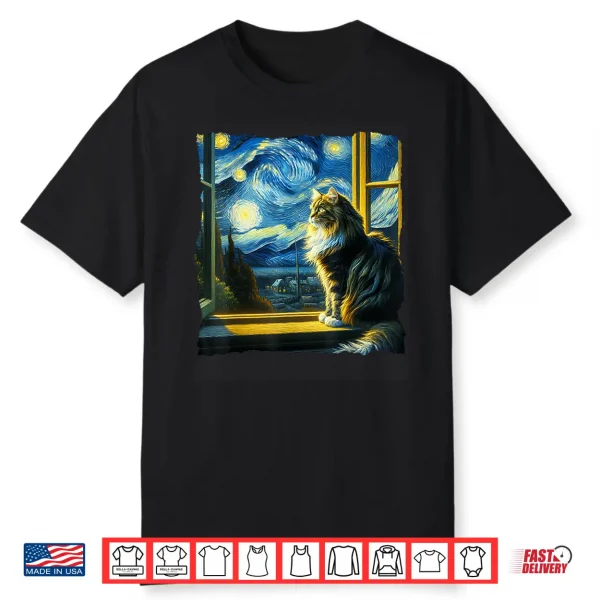 Cat Maine Coon Starry Night Maine Coon Shirt