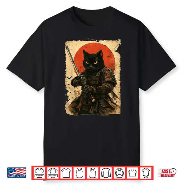 Cat Samurai Vintage Japanese Warrior Shirt