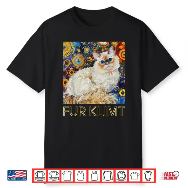 Cat In Klimt Painting Cat Lover Ragdoll Cat Artist Shirt