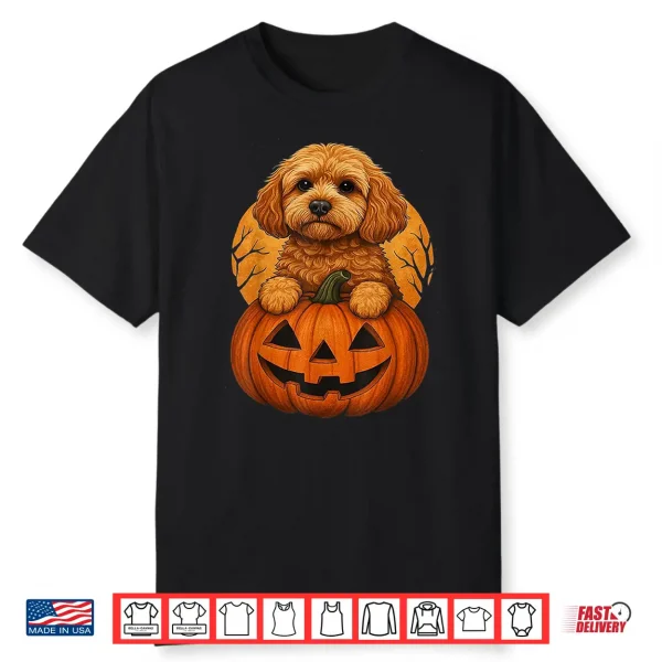 Cavapoo Pumpkin Halloween Costume Toddler Kids Men Women Shirt