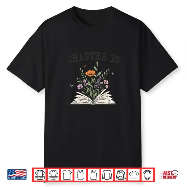 Chapter 18 Book Lovers & Readers 18Th Birthday Wildflowers Premium Tri Blend Shirt