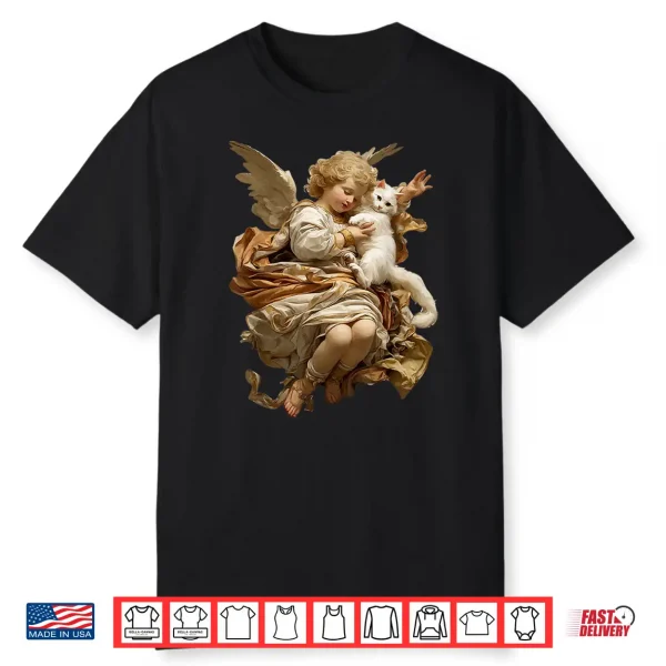 Cherub Angel With Persian Cat Baroque Renaissance Aesthetic Shirt