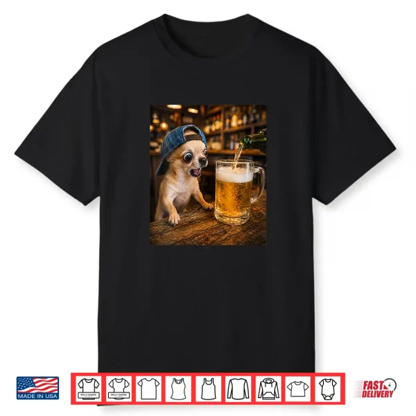 Chihuahua Drinking Beer Funny Dog Meme Shirt