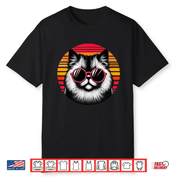 Chinchilla Persian Cat Retro Vintage Sunset Sunglasses 70S Shirt