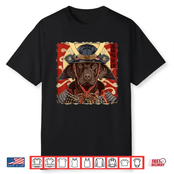 Chocolate Lab Labrador Retriever Dog Japanese Art Samurai Shirt