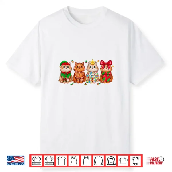 Christmas Persian Cat Holiday Lights Gingerbread Costume Shirt
