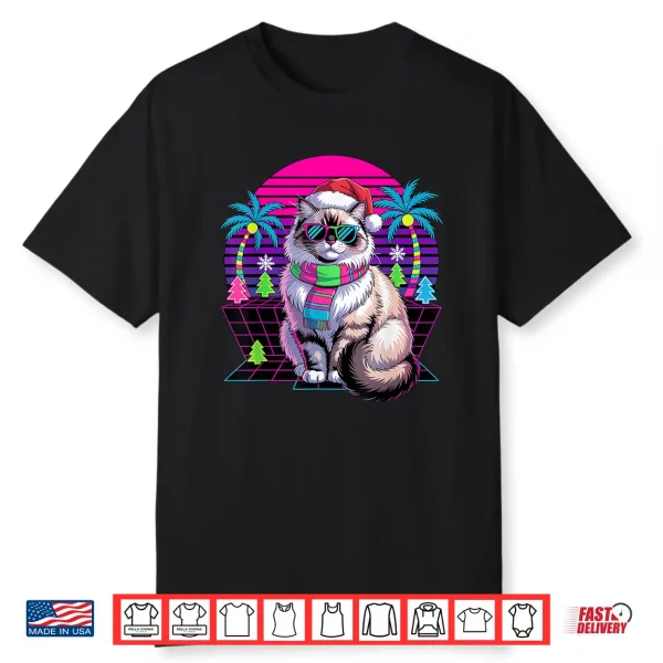 Christmas Synthwave Ragdoll Cat Sunglasses Ragdolls Shirt