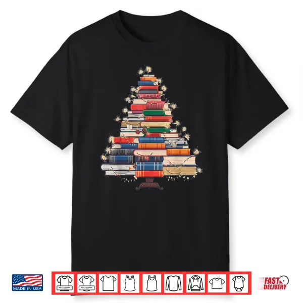 Christmas Tree Book Bookworm Shirt