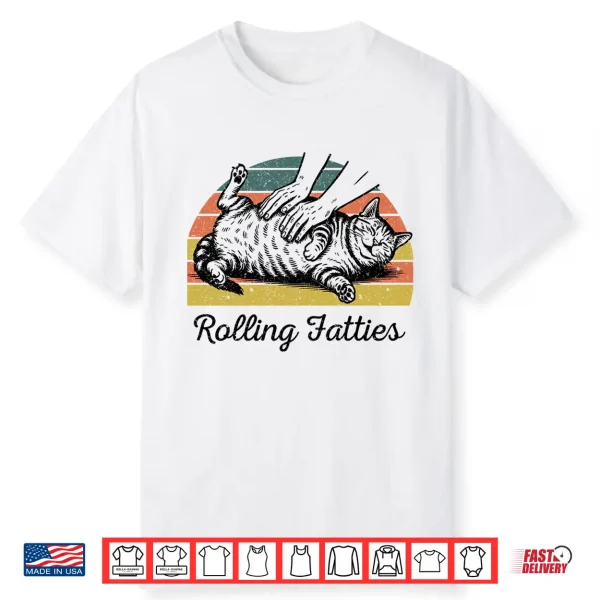 Chubby Tabby Cat Pure Bread Rolling Fatties Funny Vintage Comfort Colors Crop Top