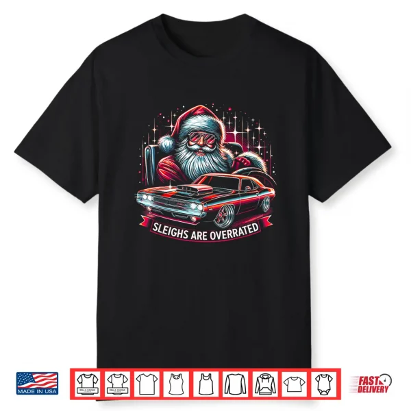 Classic Muscle Car Santa Hotrod V8 Enthusiast Christmas Shirt