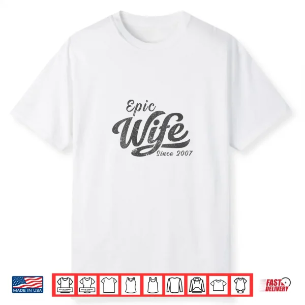 Classic Retro Epic Spouse Since 2007 19Th Wedding Anniversary Shirt