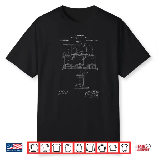 Classic Vintage Patent Print 1873 Craft Beer Brewing Shirt