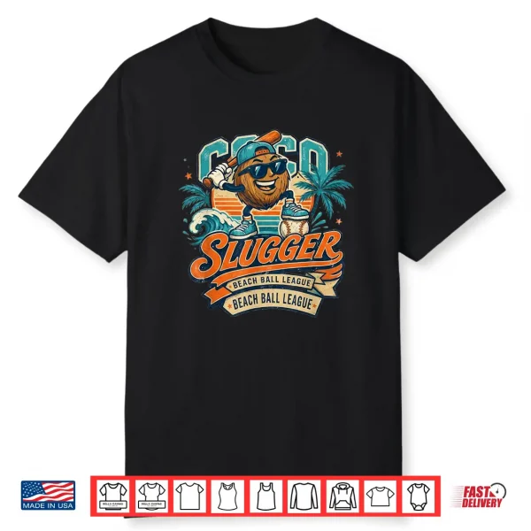 Coco Slugger Baseball Retro Coconut Sports Beach Ball Summer Shirt